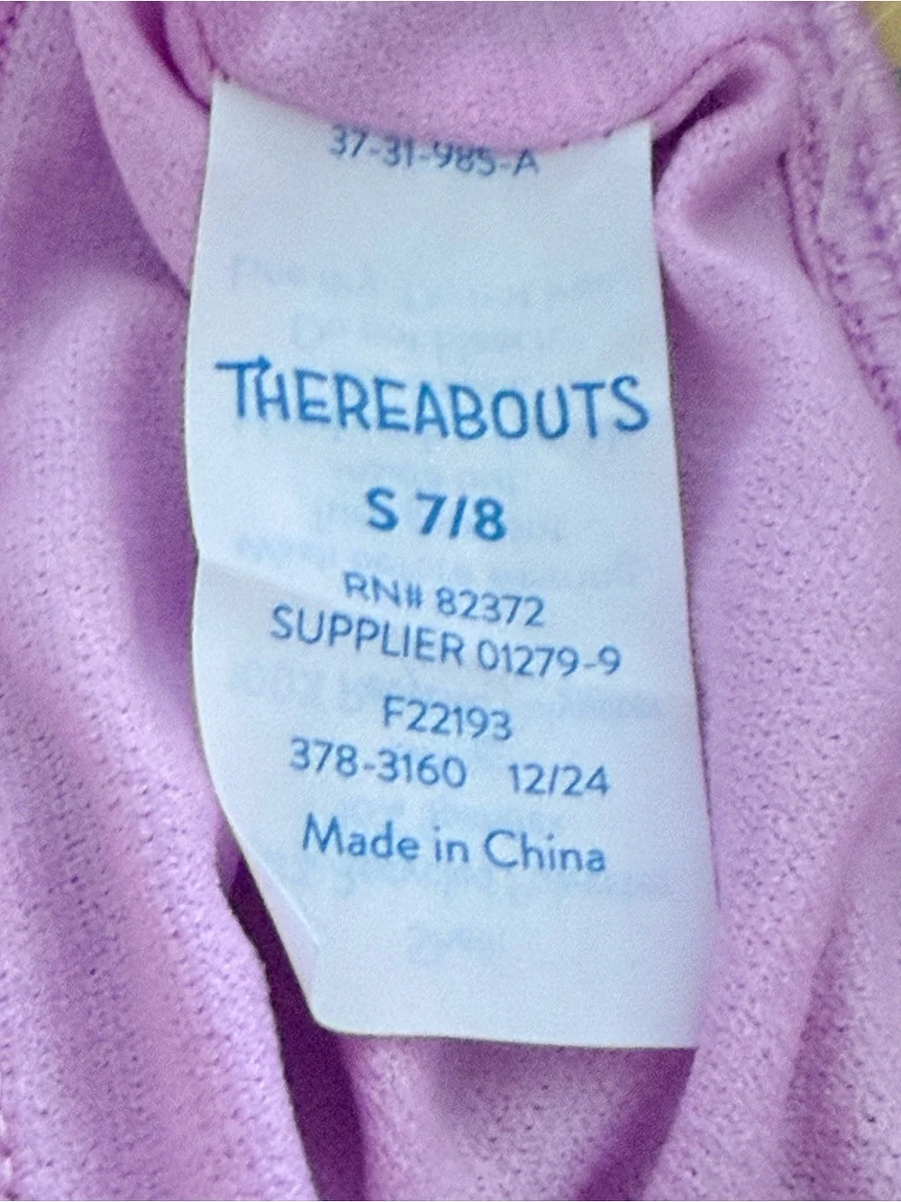 Thereabouts Girls 7/8 Metallic Ribbed 2 Piece Swimsuit Black Pink Blue NWT